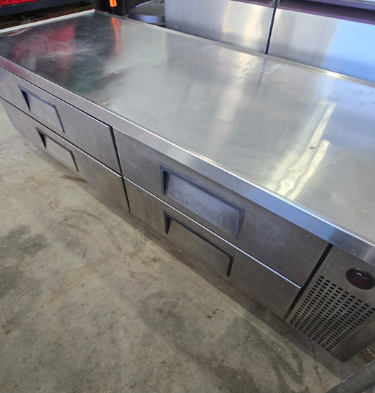True Refrigeration 86" Stainless Steel Chefs Base with Remote Compressor