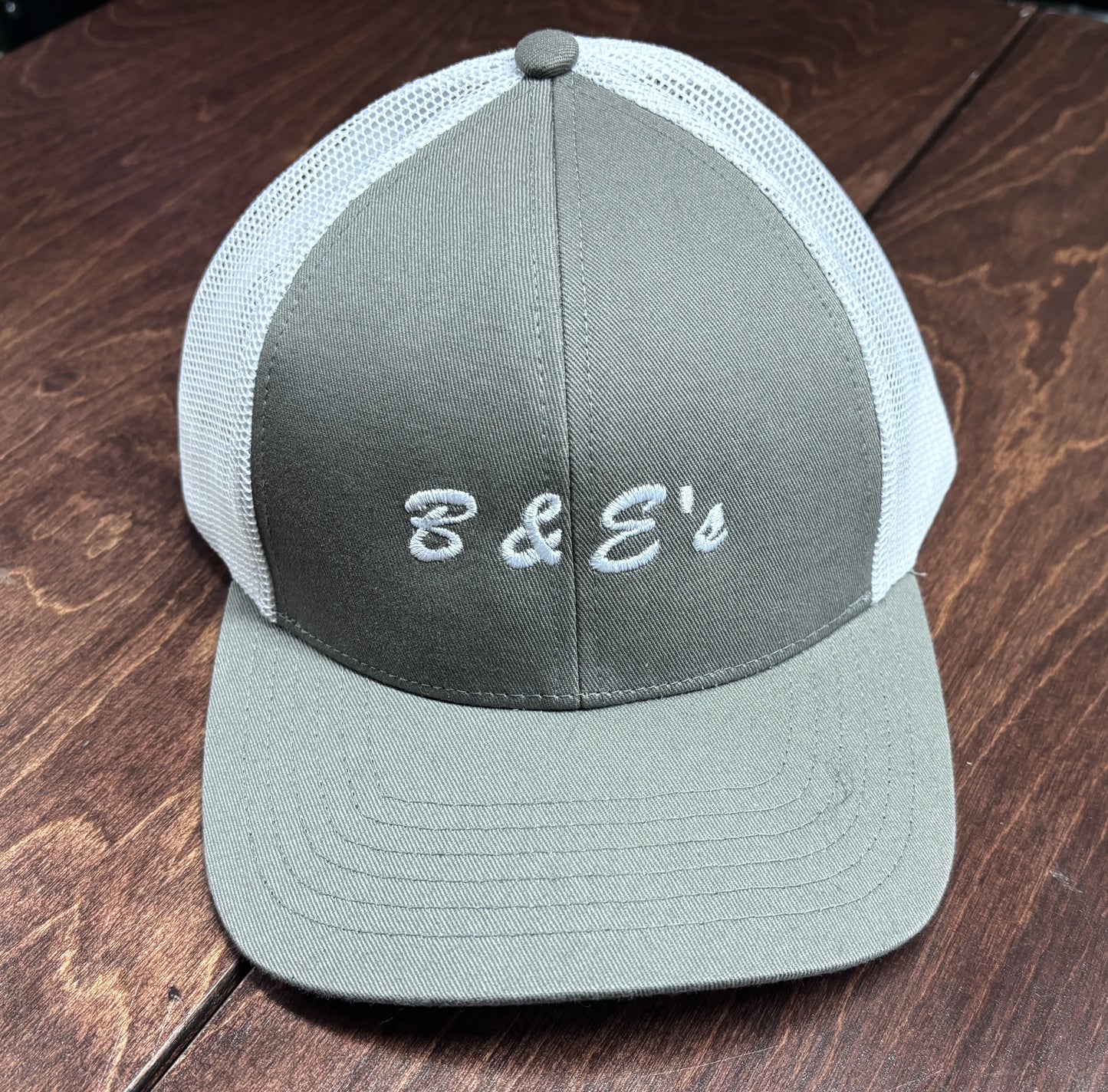 B&E's Gray/White Trucker Hat