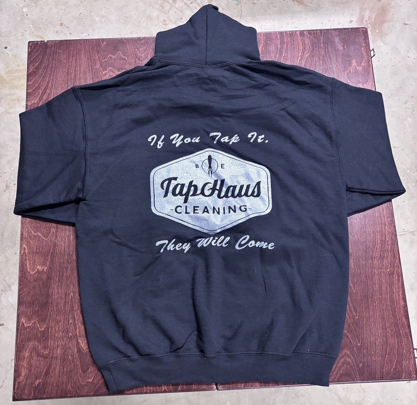 "If You Tap It, They Will Come" Black Pullover Drawstring Hoodie