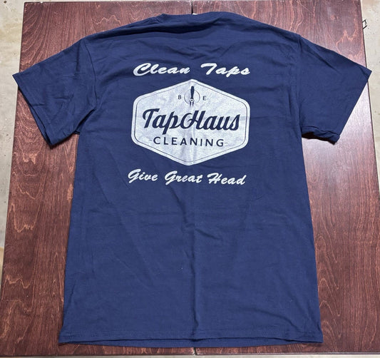 "Clean Taps Give Great Head" Blue T-Shirt