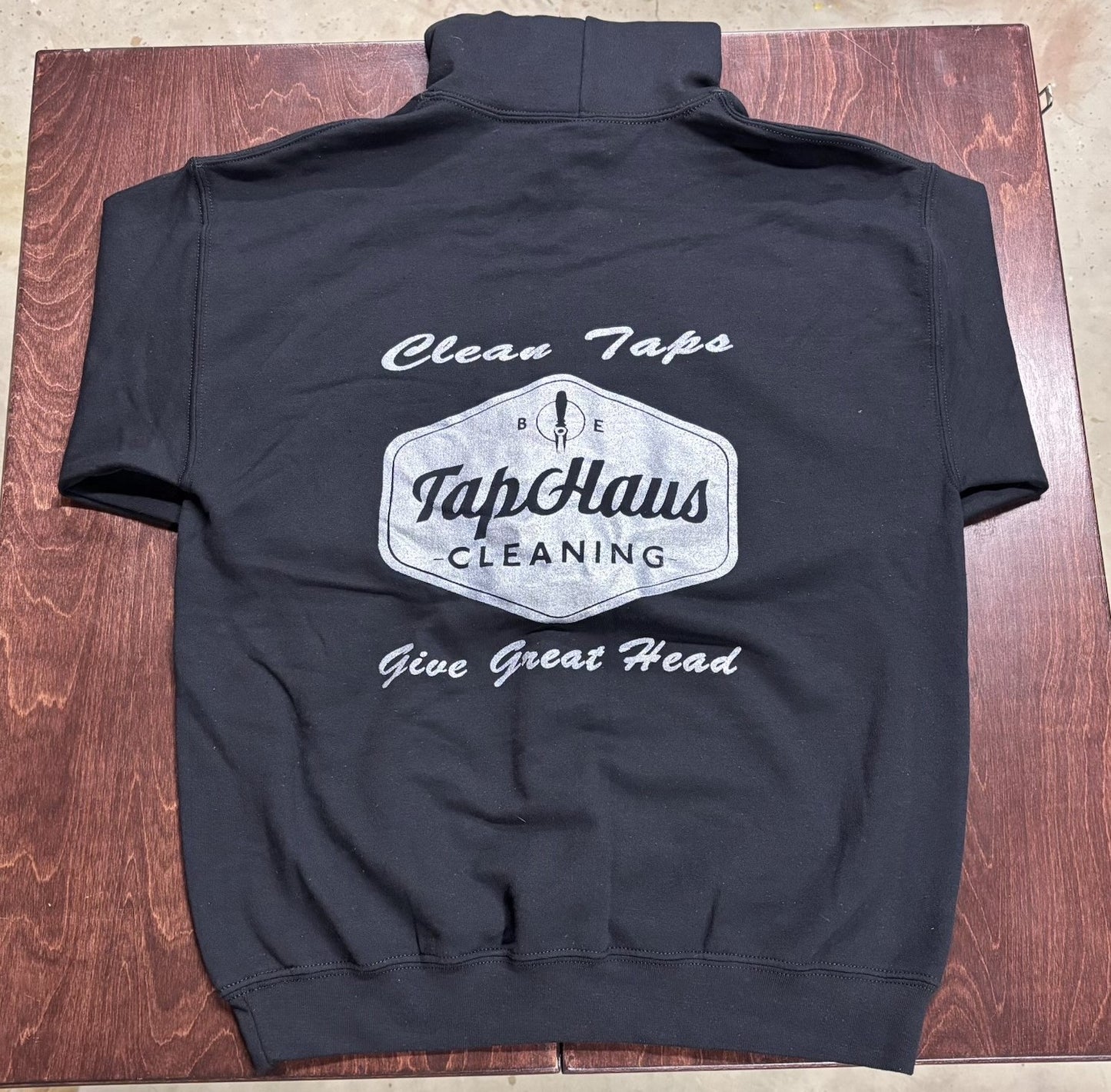 "Clean Taps Give Great Head" Black Pullover Drawstring Hoodie